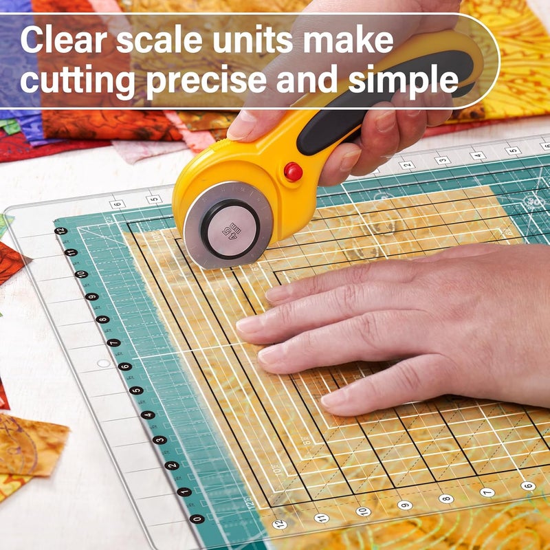LuxLoome Quilting Ruler,14.5 * 17.75",Slotted Patchwork Ruler & Template,Non-Slip Grip Acrylic Fabric Strip Cutting, Sewing, Crafting - Image 3
